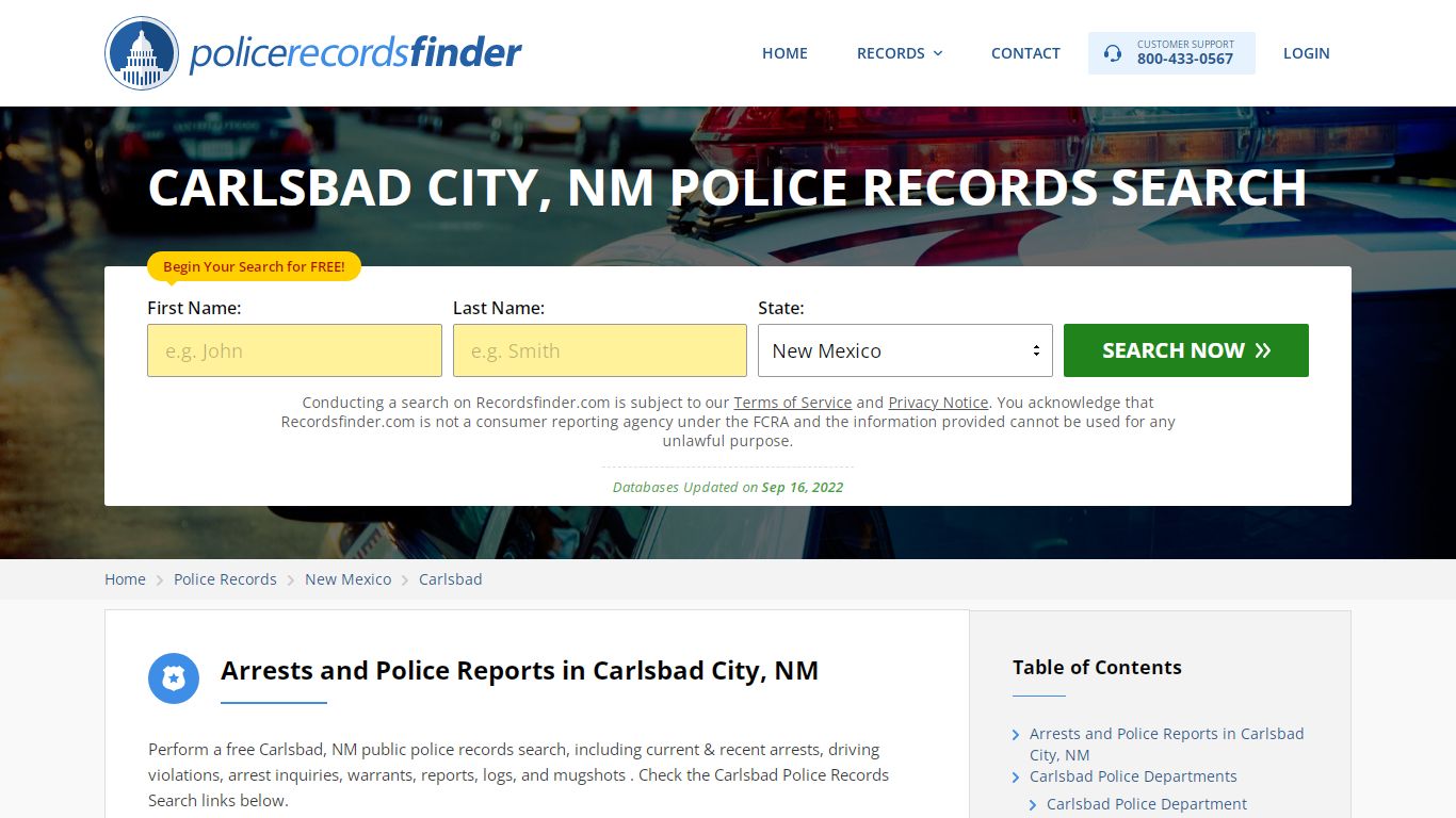 CARLSBAD CITY, NM POLICE RECORDS SEARCH - RecordsFinder